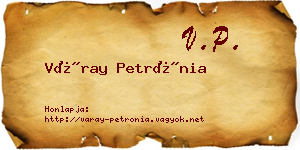 Váray Petrónia névjegykártya